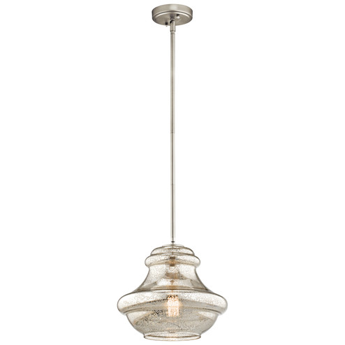 Everly One Light Pendant in Brushed Nickel (12|42044NIMER)