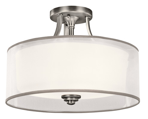 Lacey Three Light Semi Flush Mount in Antique Pewter (12|42386AP)