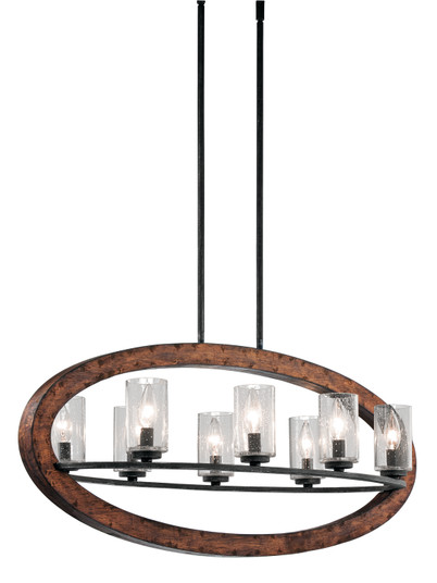 Grand Bank Eight Light Linear Chandelier in Auburn Stained (12|43191AUB)