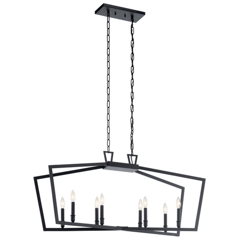 Abbotswell Eight Light Linear Chandelier in Black (12|43494BK)