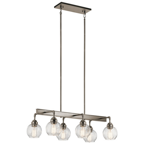 Niles Six Light Linear Chandelier in Antique Pewter (12|43994AP)