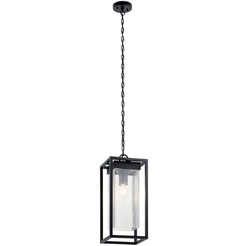 Mercer One Light Outdoor Pendant in Black with Silver Highlights (12|59064BSL)