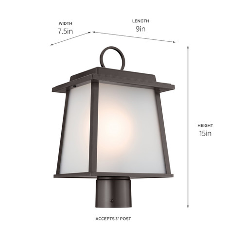 Noward One Light Outdoor Post Lantern in Olde Bronze (12|59107OZ)