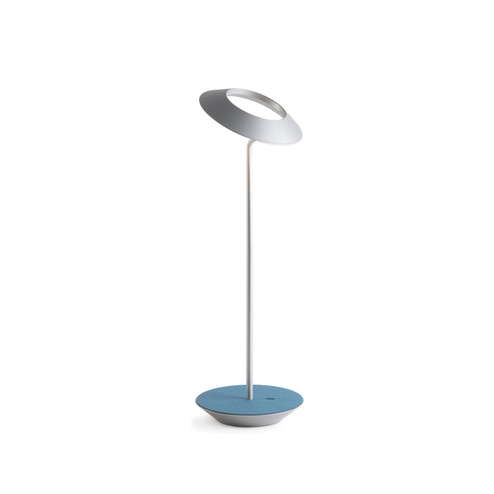 Royyo LED Desk Lamp in Silver/azure felt (240|RYO-SW-SIL-AZF-DSK)