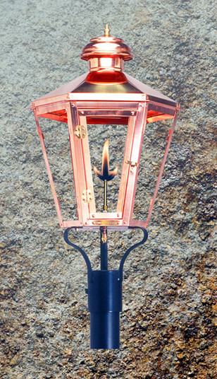 Apollo Gas Lantern Post Mount in Natural Copper (180|AO1-P)