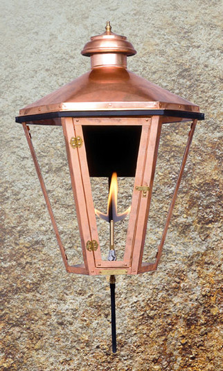 Apollo Gas Lantern Wall Mount in Natural Copper (180|AO2-W)