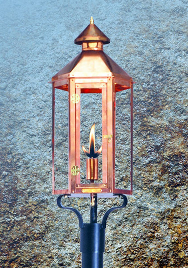 Neptune Gas Lantern Post Mount in Natural Copper (180|NE1-P WG3)