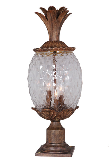 Pineapple Three Light Outdoor Post Lamp in Aged Bronze (90|610323)
