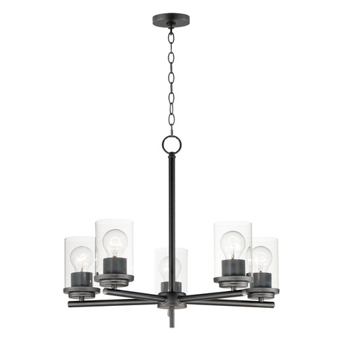 Corona Five Light Chandelier in Black (16|10205CLBK)