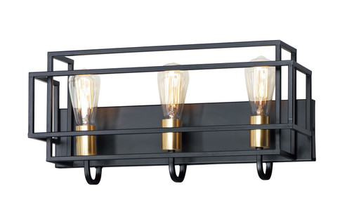 Liner Three Light Bath Vanity in Black / Satin Brass (16|10243BKSBR)