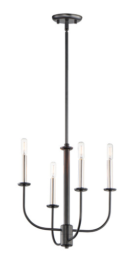 Wesley Four Light Chandelier in Black / Satin Nickel (16|10324BKSN)