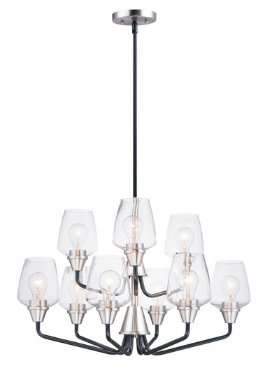 Goblet Nine Light Chandelier in Black / Satin Nickel (16|26127CLBKSN)