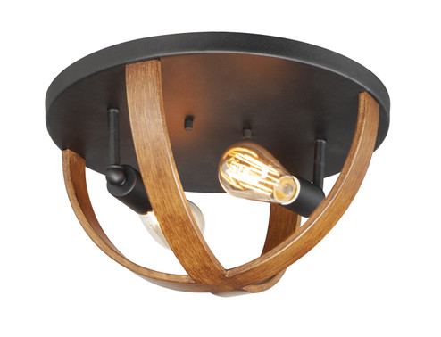 Compass Two Light Flush Mount in Antique Pecan / Black (16|27570APBK)