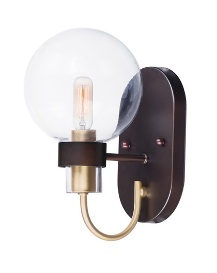 Bauhaus One Light Wall Sconce in Bronze / Satin Brass (16|30511CLBZSBR)