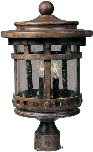 Santa Barbara DC Three Light Outdoor Pole/Post Lantern in Sienna (16|3136CDSE)