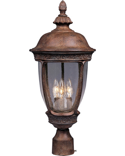 Knob Hill DC Three Light Outdoor Pole/Post Lantern in Sienna (16|3460CDSE)