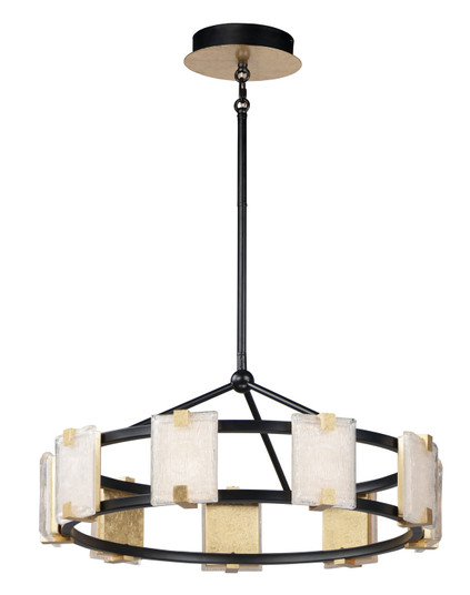 Radiant LED Chandelier in Black / Gold Leaf (16|39535CYBKGL)