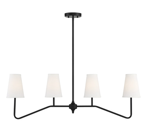 Four Light Linear Chandelier in Matte Black (446|M10078MBK)