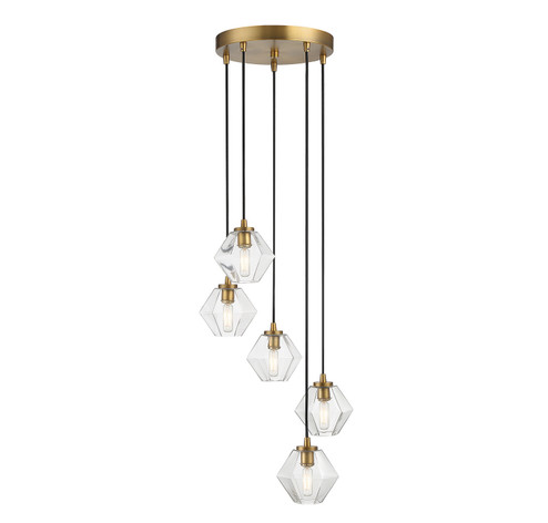 Five Light Chandelier in Natural Brass (446|M10095NB)