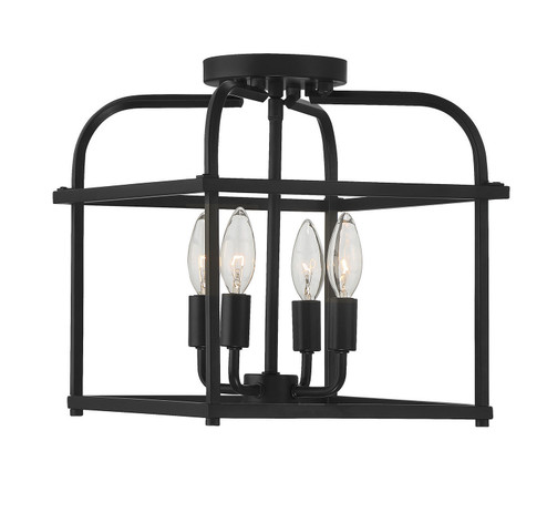 Four Light Semi-Flush Mount in Matte Black (446|M60061MBK)