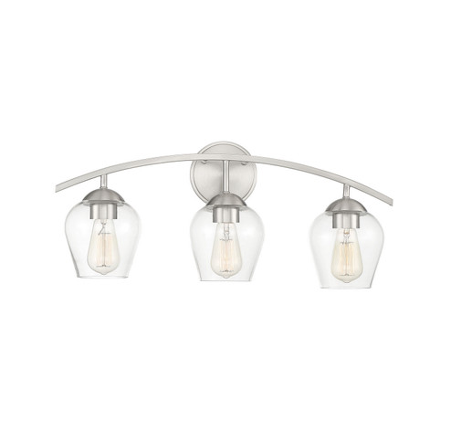 Mbath Three Light Bathroom Vanity Light in Brushed Nickel (446|M80032BN)