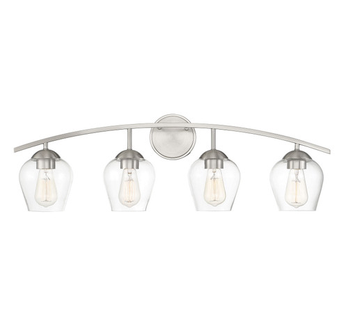 Mbath Four Light Bathroom Vanity Light in Brushed Nickel (446|M80033BN)