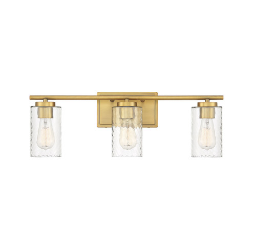 Mbath Three Light Bathroom Vanity Light in Natural Brass (446|M80038NB)