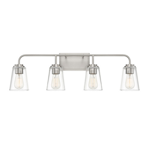 Mbath Four Light Bathroom Vanity Light in Brushed Nickel (446|M80045BN)