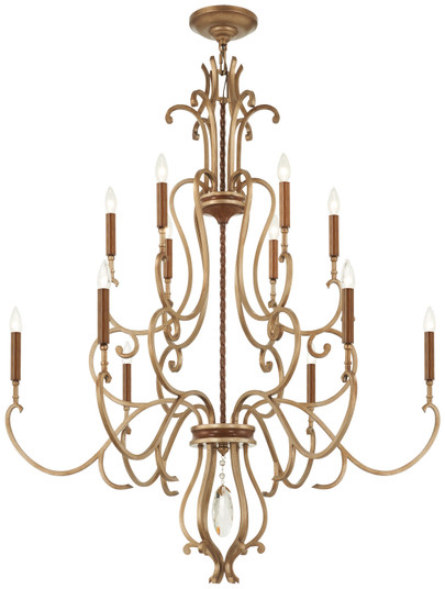 Magnolia Manor 12 Light Chandelier in Pale Gold W/ Distressed Bronze (29|N6559-690)