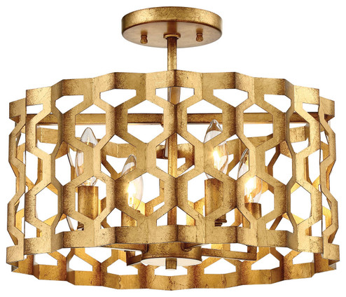 Coronade Four Light Semi Flush Mount (Convertible To Pendant) in Pandora Gold Leaf (29|N6772-293)