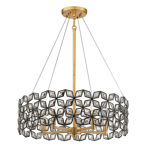 Brookcrest Five Light Pendant in Sand Coal W/ Gold Leaf (29|N7845-711)