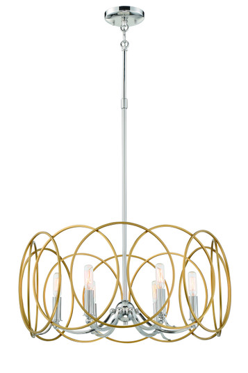 Chassell Six Light Pendant in Painted Honey Gold With Polish (7|4026-679)