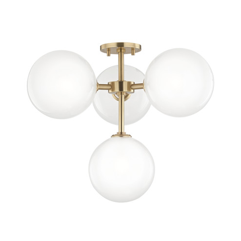 Ashleigh LED Semi Flush Mount in Aged Brass (428|H122604-AGB)