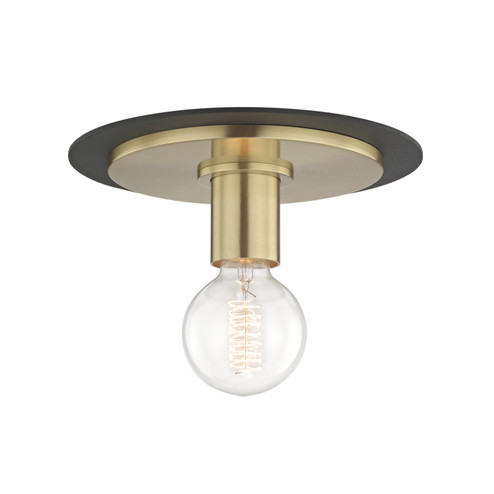 Milo One Light Flush Mount in Aged Brass/Black (428|H137501S-AGB/BK)