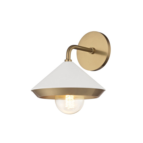 Marnie One Light Wall Sconce in Aged Brass/Soft Off White (428|H139101-AGB/WH)