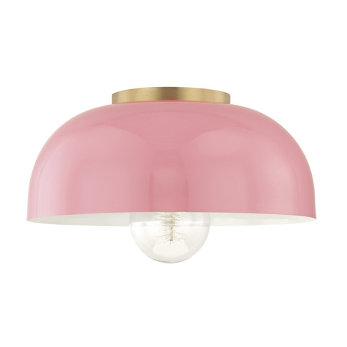 Avery One Light Flush Mount in Aged Brass/Pink (428|H199501L-AGB/PK)