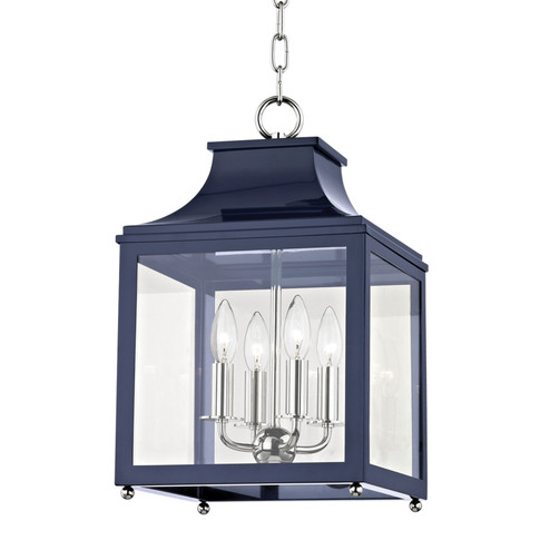 Leigh Four Light Lantern in Polished Nickel/Navy (428|H259704S-PN/NVY)