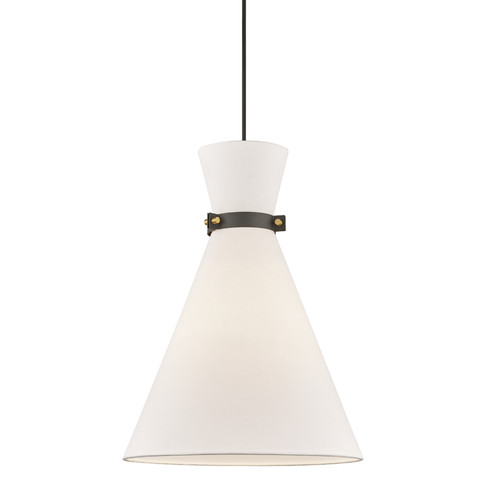 Julia One Light Pendant in Aged Brass/Black (428|H294701L-AGB/BK)