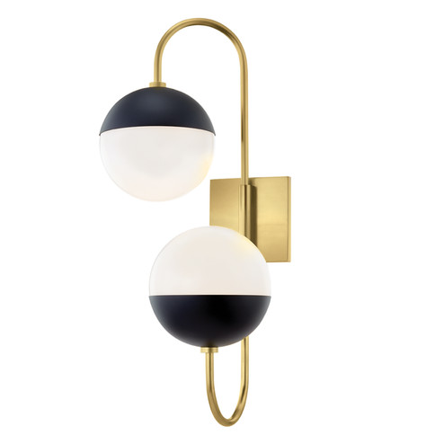 Renee Two Light Wall Sconce in Aged Brass/Black (428|H344102B-AGB/BK)