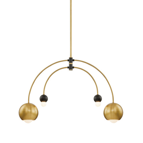 Willow Four Light Chandelier in Aged Brass/Black (428|H348804-AGB/BK)