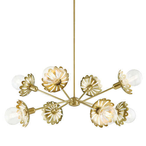 Alyssa Eight Light Chandelier in Aged Brass (428|H353808-AGB)