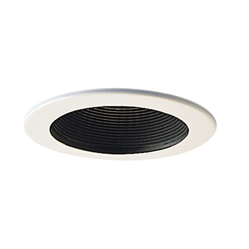 Recessed 4'' Stepped Metal Baffle Trim W/ Metal Ring in Black (167|NS-41)