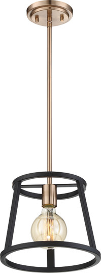 Chassis One Light Mini Pendant in Copper Brushed Brass / Matte Black (72|60-6641)