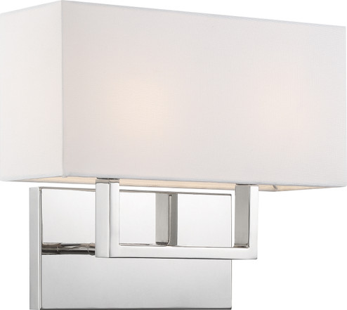 Tribeca Two Light Vanity in Polished Nickel / White Fabric (72|60-6718)