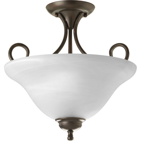Bell Glass - Alabaster Two Light Flush Mount in Antique Bronze (54|P3460-20)