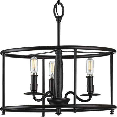 Durrell Three Light Semi Flush Convertible in Black (54|P350150-031)