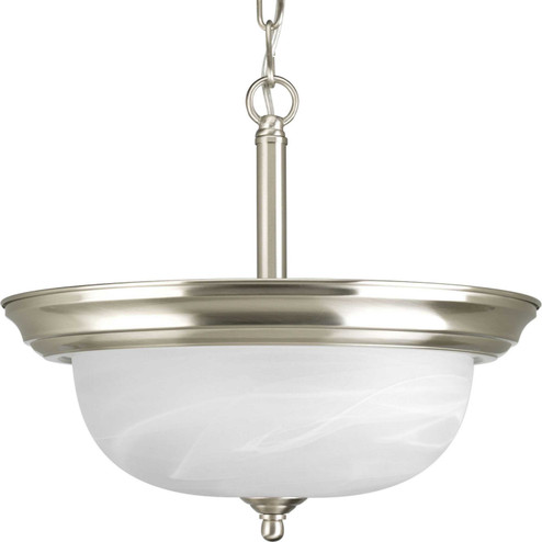 Dome Glass - Alabaster Two Light Semi-Flush Mount in Brushed Nickel (54|P3927-09)