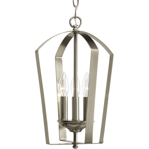 Gather Three Light Foyer Pendant in Brushed Nickel (54|P3928-09)