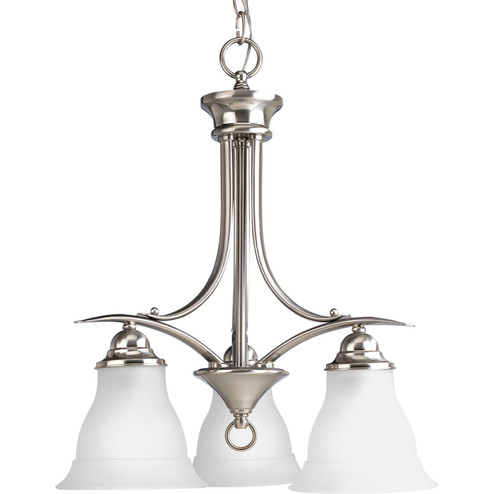 Trinity Three Light Chandelier in Brushed Nickel (54|P4324-09)