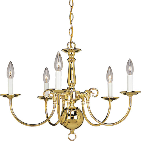 Americana Five Light Chandelier in Polished Brass (54|P4346-10)